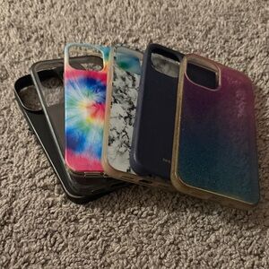 Assorted Phone Cases - Black, Multicolor, Marble